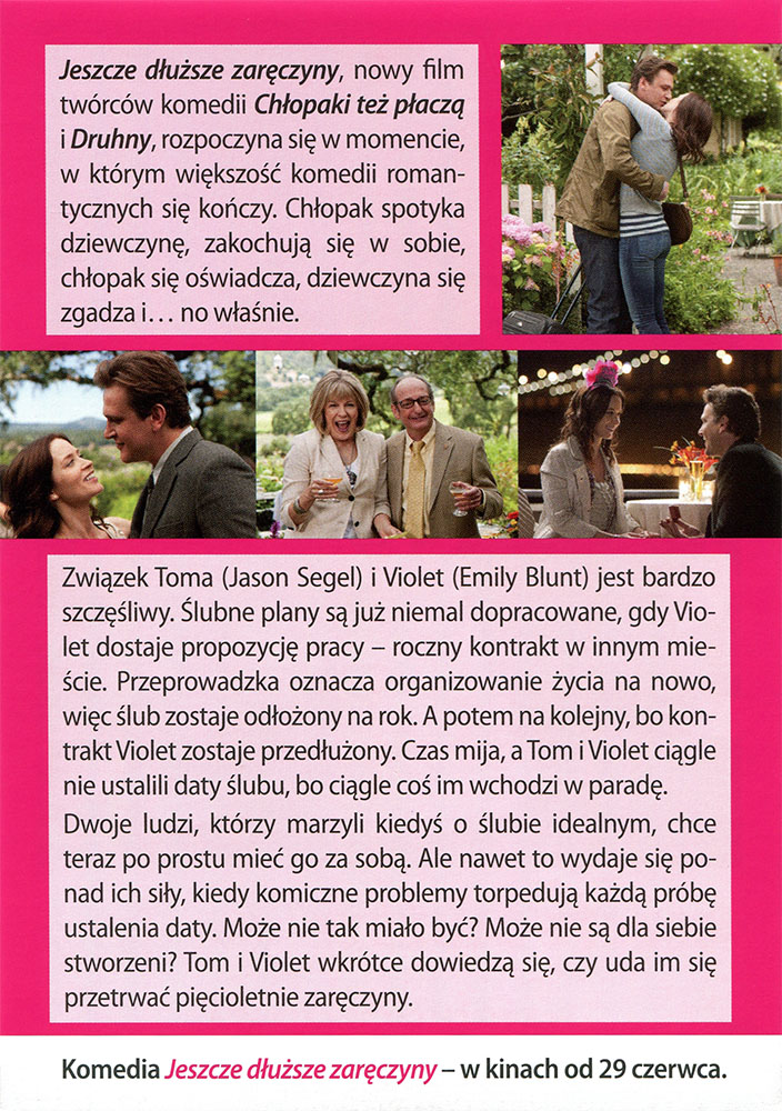 Ulotka filmu 'Jeszcze Dłuższe Zaręczyny (tył)'