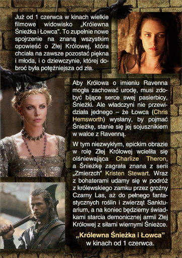 Tył ulotki filmu 'Królewna Śnieżka i Łowca'