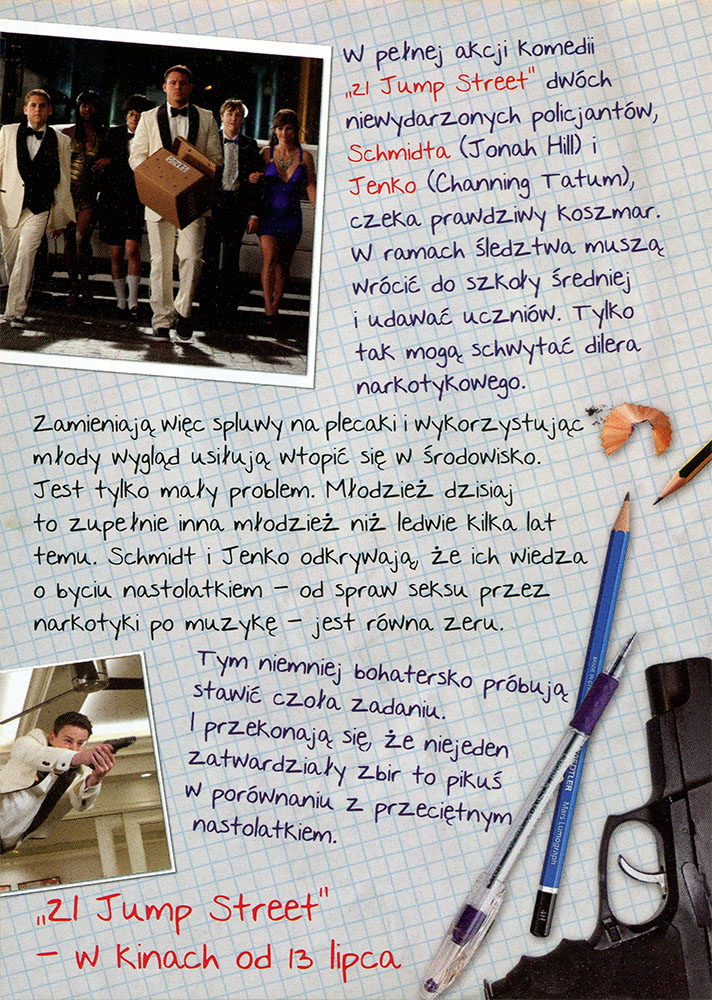 Ulotka filmu '21 Jump Street (tył)'