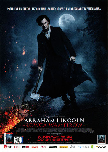 Przód ulotki filmu 'Abraham Lincoln: Łowca Wampirów'