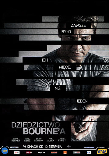 Przód ulotki filmu 'Dziedzictwo Bourne’a'
