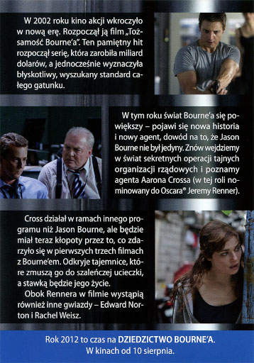 Tył ulotki filmu 'Dziedzictwo Bourne’a'