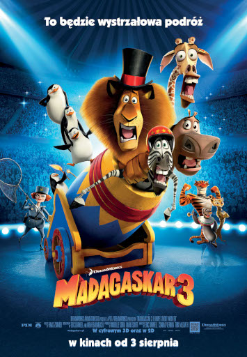 Polski plakat filmu 'Madagaskar 3'