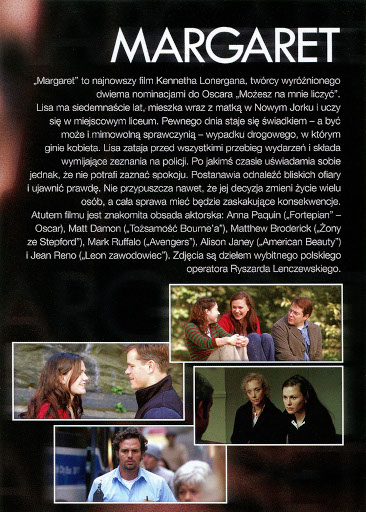 Tył ulotki filmu 'Margaret'