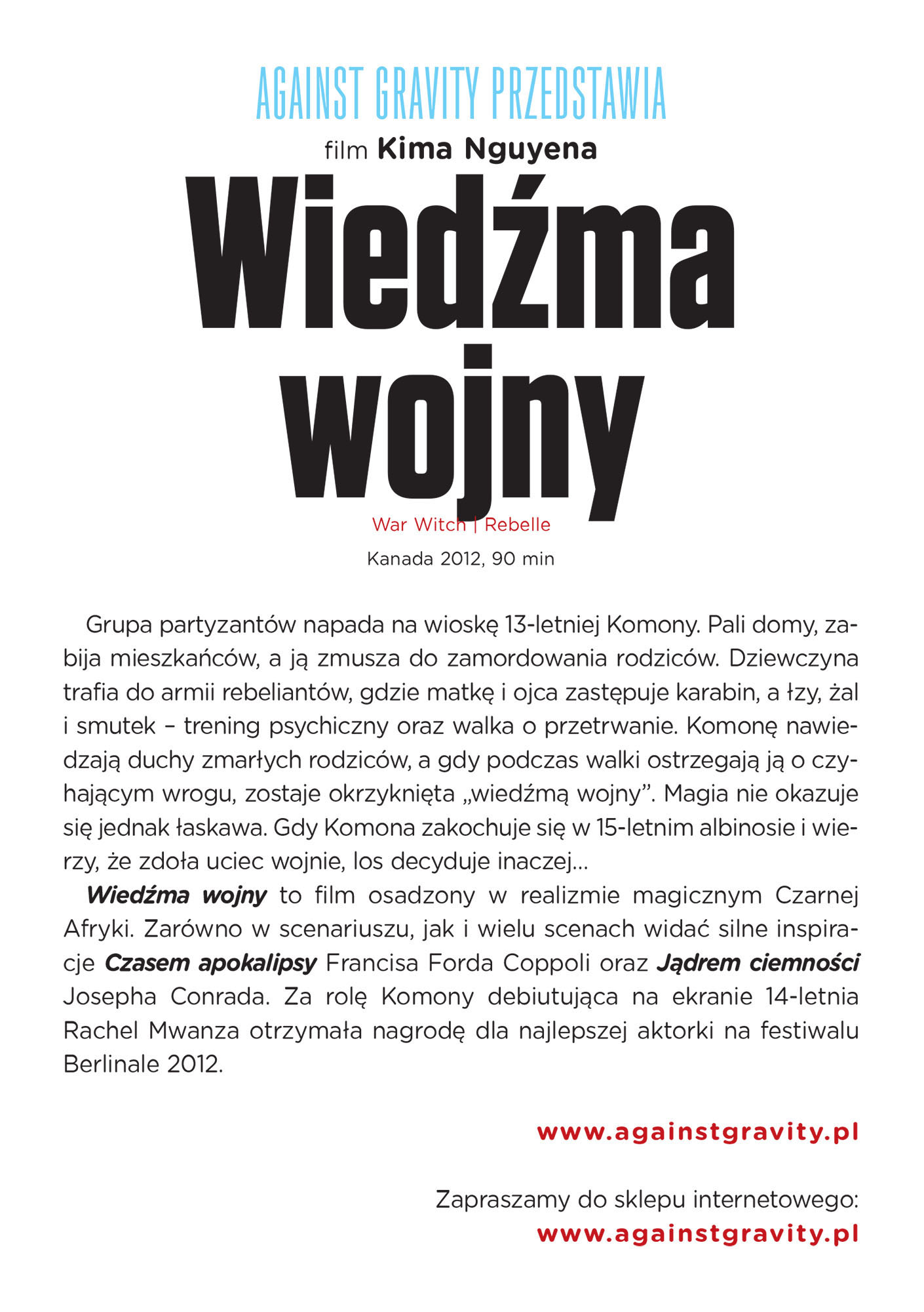 Ulotka filmu 'Wiedźma Wojny (tył)'