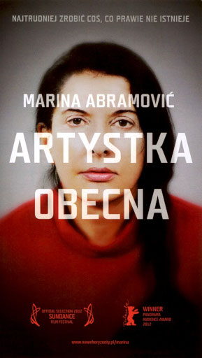 Przód ulotki filmu 'Marina Abramović: Artystka Obecna'
