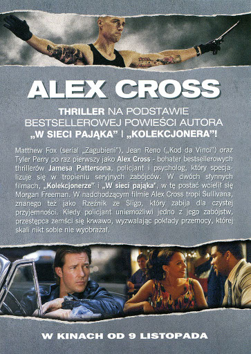 Tył ulotki filmu 'Alex Cross'