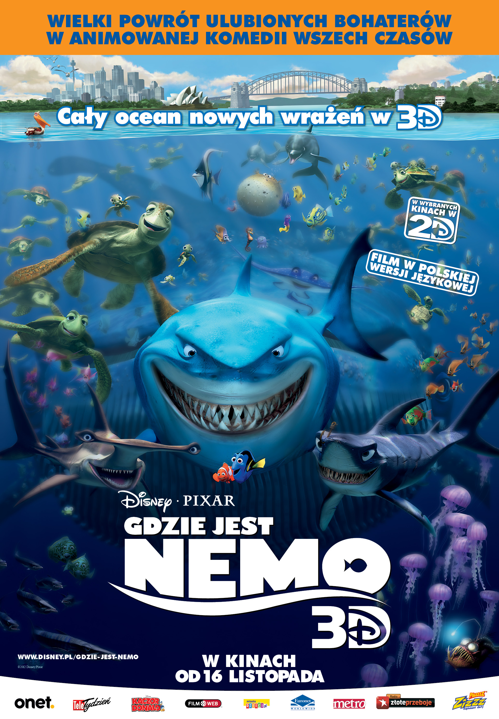 Polski plakat filmu 'Gdzie Jest Nemo 3D'