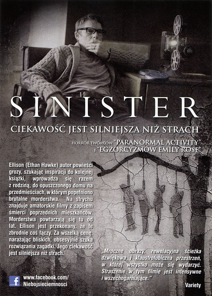 Ulotka filmu 'Sinister (tył)'