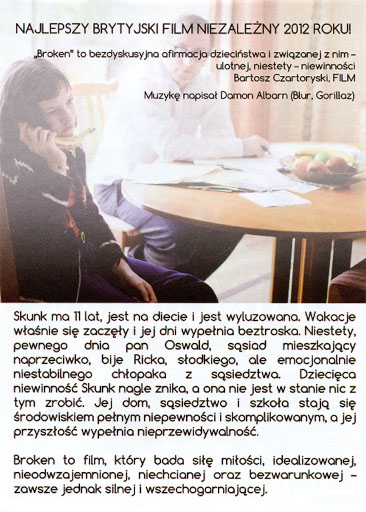 Tył ulotki filmu 'Broken'
