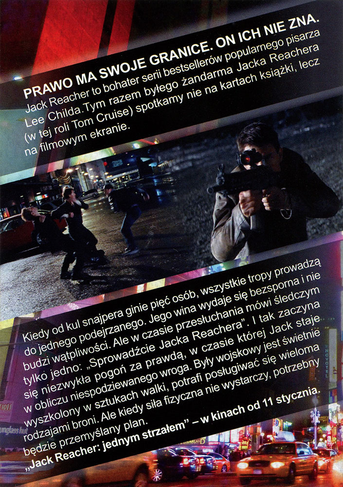 Ulotka filmu 'Jack Reacher: Jednym Strzałem (tył)'