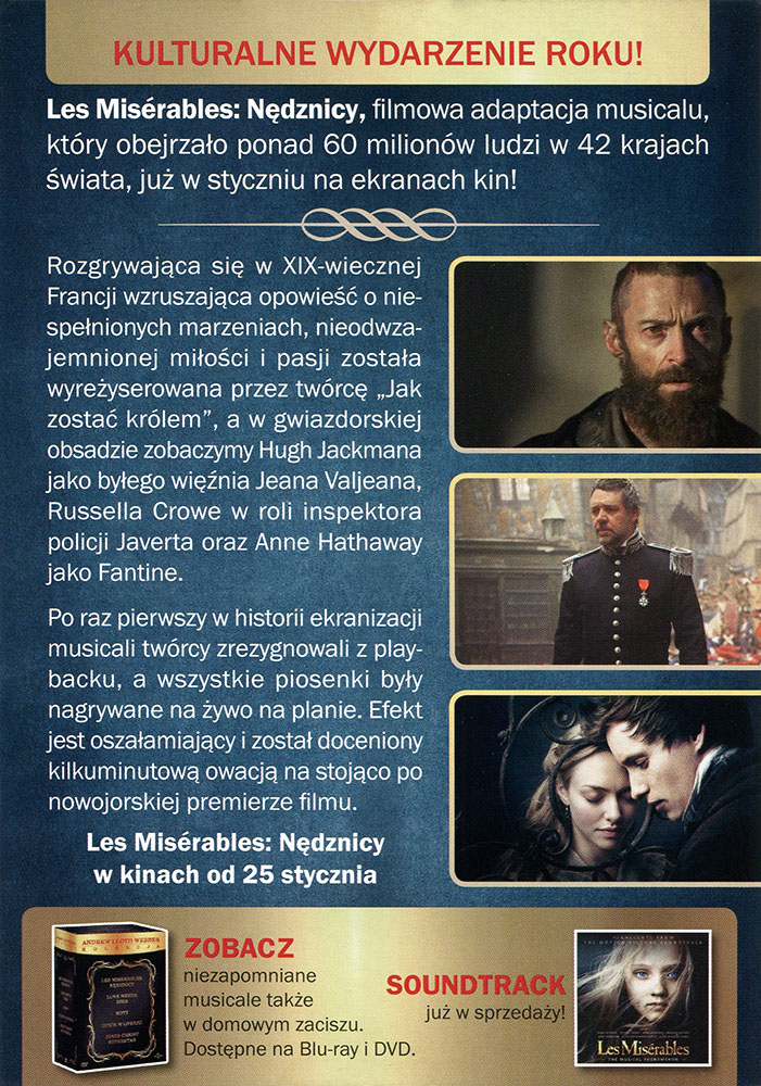 Ulotka filmu 'Les Misérables. Nędznicy (tył)'