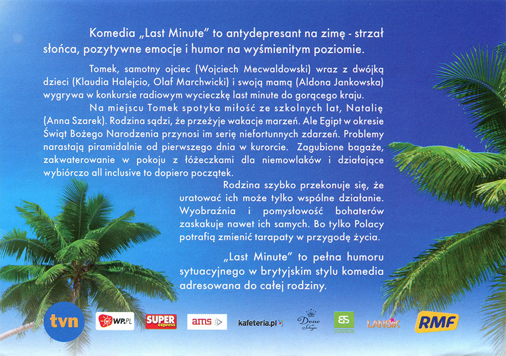 Ulotka filmu 'Last Minute (tył)'
