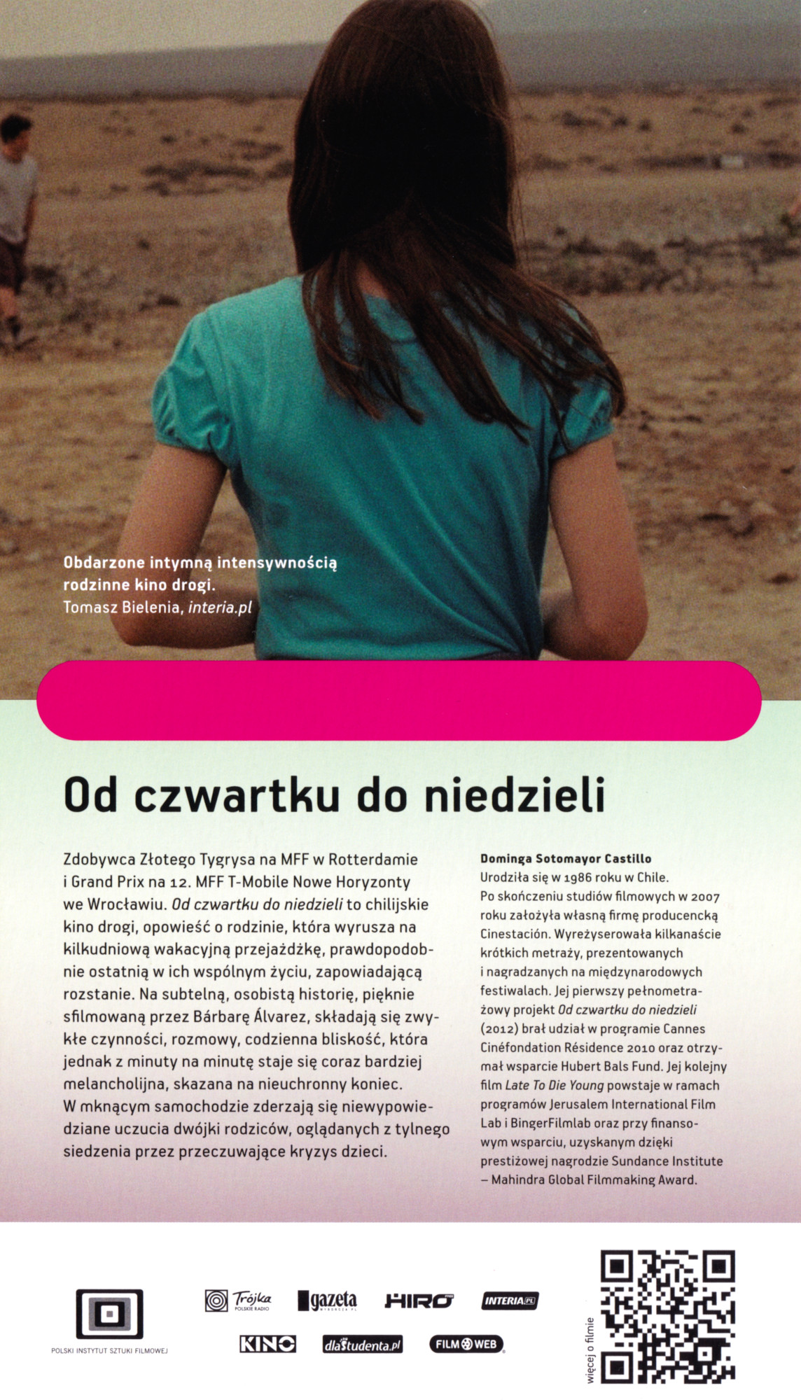 Ulotka filmu 'Od Czwartku Do Niedzieli (tył)'