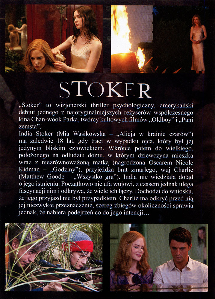 Ulotka filmu 'Stoker (tył)'