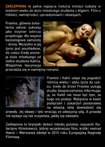 Tył ulotki filmu 'Zaślepiona'