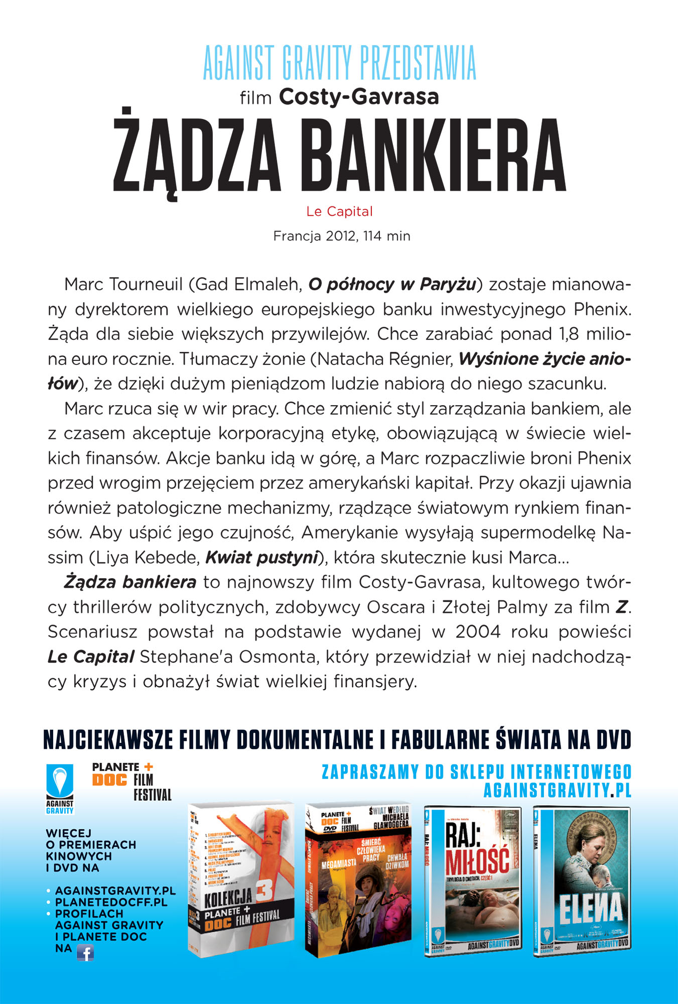 Ulotka filmu 'Żądza Bankiera (tył)'