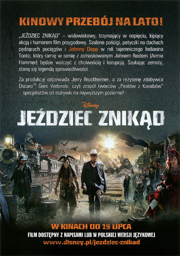 Tył ulotki filmu 'Jeździec Znikąd'