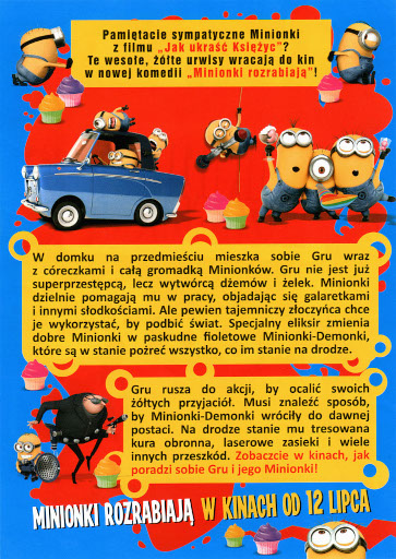 Tył ulotki filmu 'Minionki Rozrabiają'