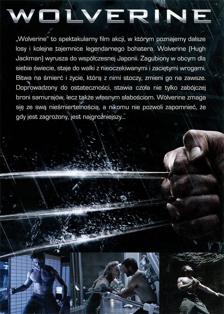 Ulotka filmu 'Wolverine (tył)'