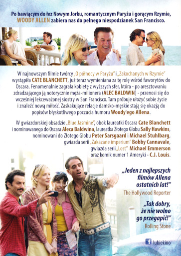 Tył ulotki filmu 'Blue Jasmine'