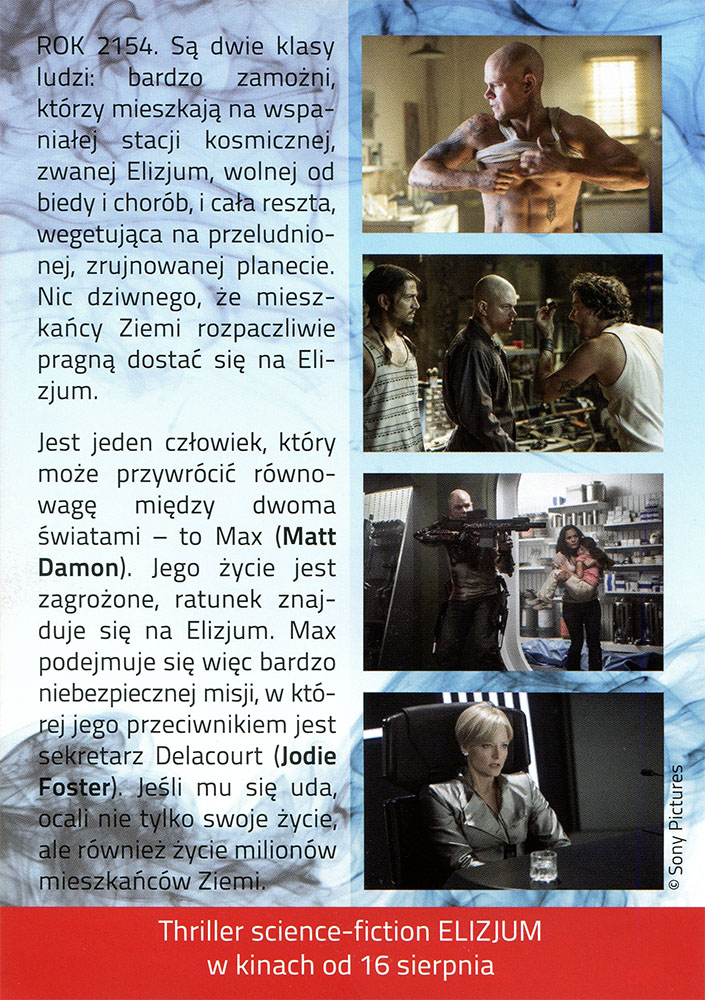 Ulotka filmu 'Elysium (tył)'
