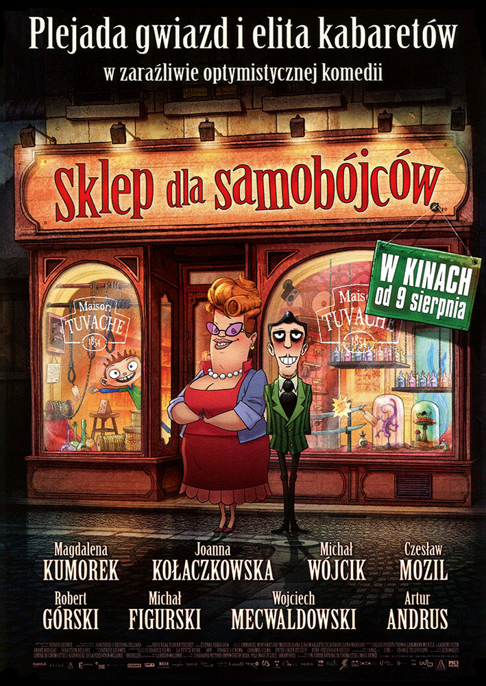 Ulotka filmu 'Sklep Dla Samobójców (przód)'