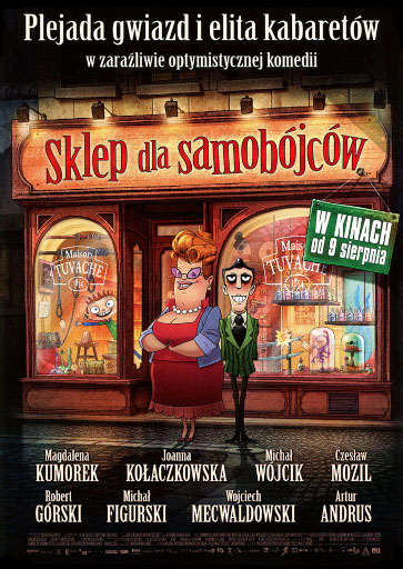 Przód ulotki filmu 'Sklep Dla Samobójców'