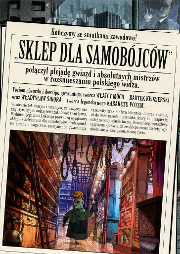 Tył ulotki filmu 'Sklep Dla Samobójców'