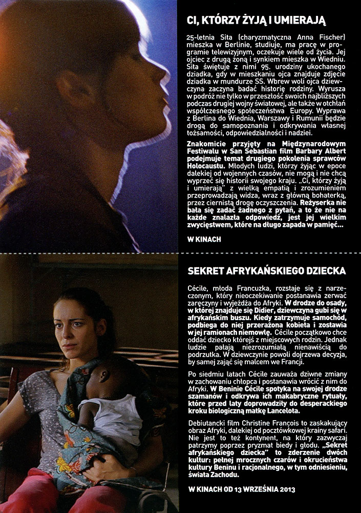 Ulotka filmu 'Ci, Którzy Żyją i Umierają (tył)'