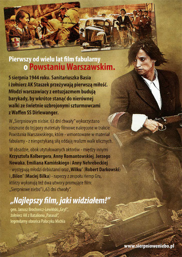 Tył ulotki filmu 'Sierpniowe Niebo. 63 Dni Chwały'