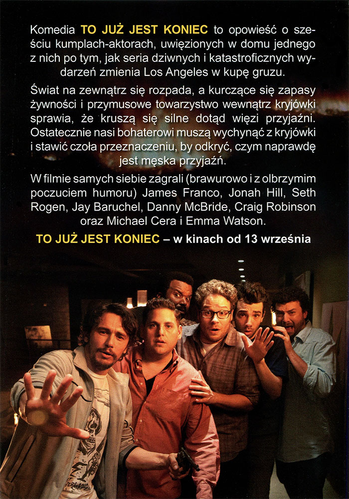 Ulotka filmu 'To Już Jest Koniec (tył)'