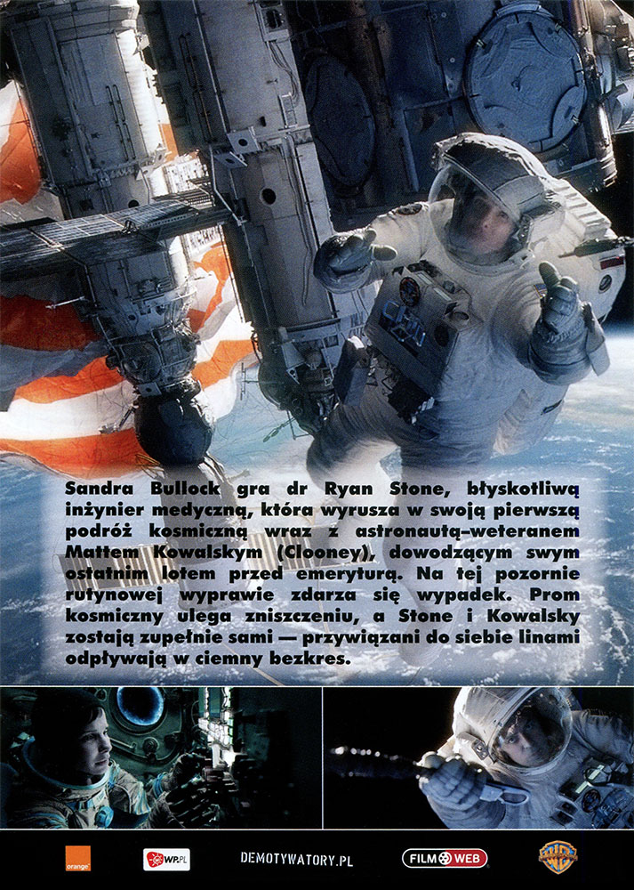 Ulotka filmu 'Grawitacja (tył)'