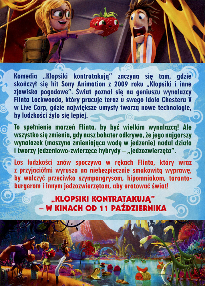 Ulotka filmu 'Klopsiki Kontratakują (tył)'