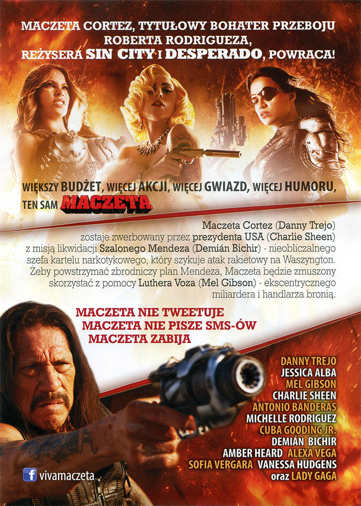 Ulotka filmu 'Maczeta Zabija (tył)'