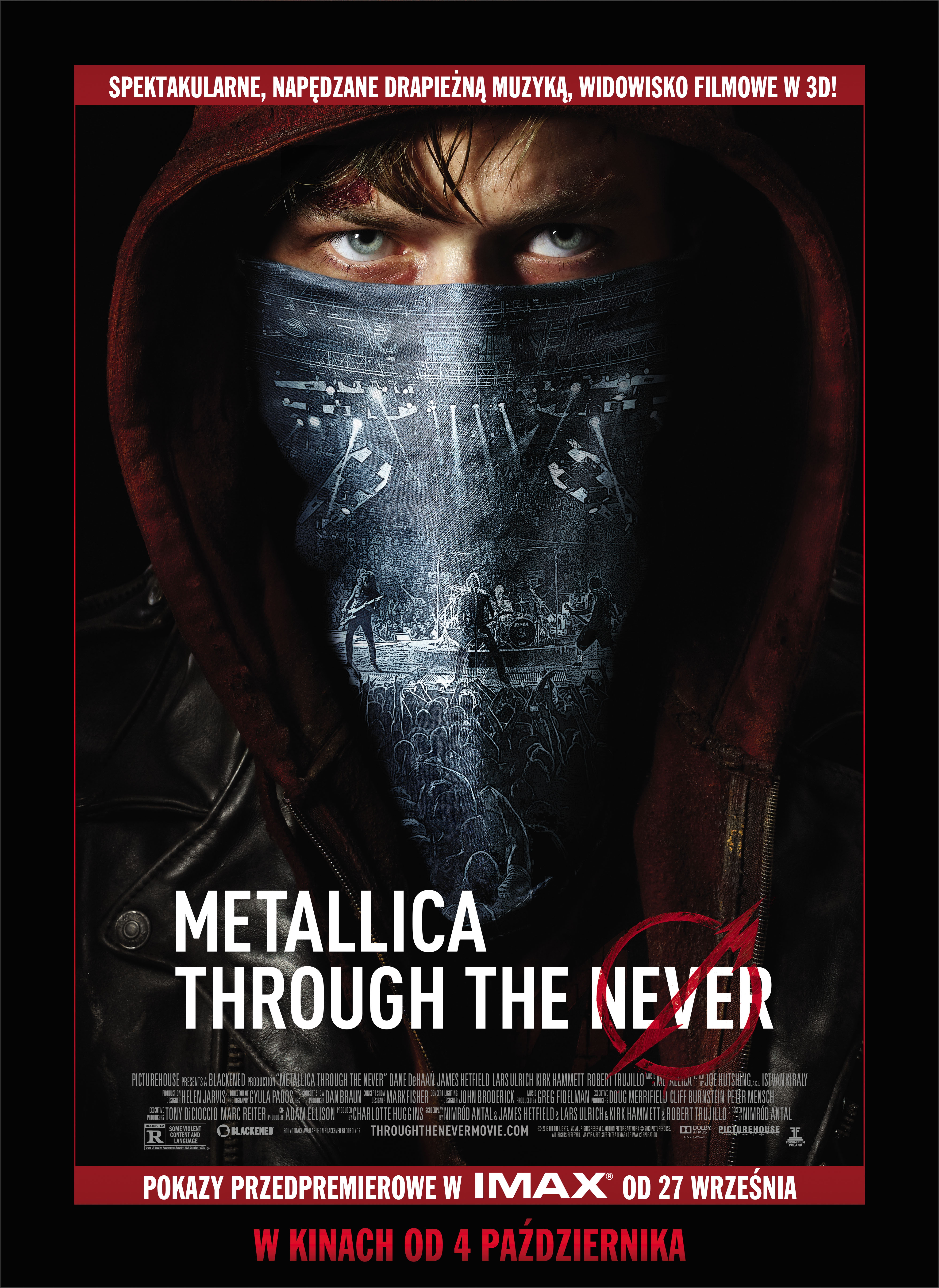 Polski plakat filmu 'Metallica: Through the Never'