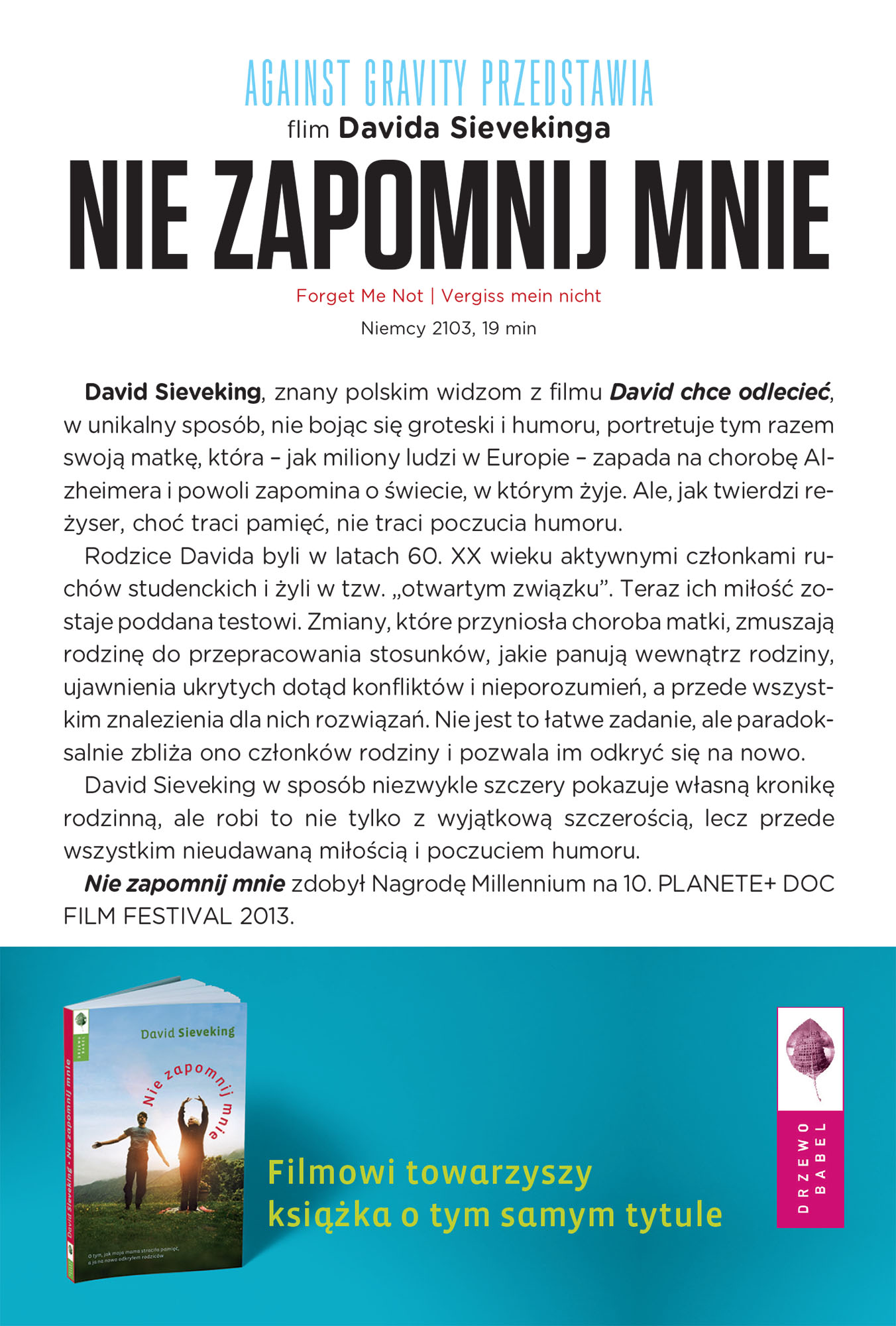 Ulotka filmu 'Nie Zapomnij Mnie (tył)'
