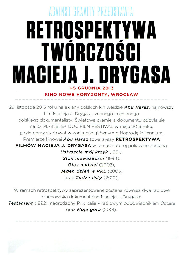 Ulotka filmu 'Abu Haraz (tył - wersja B)'