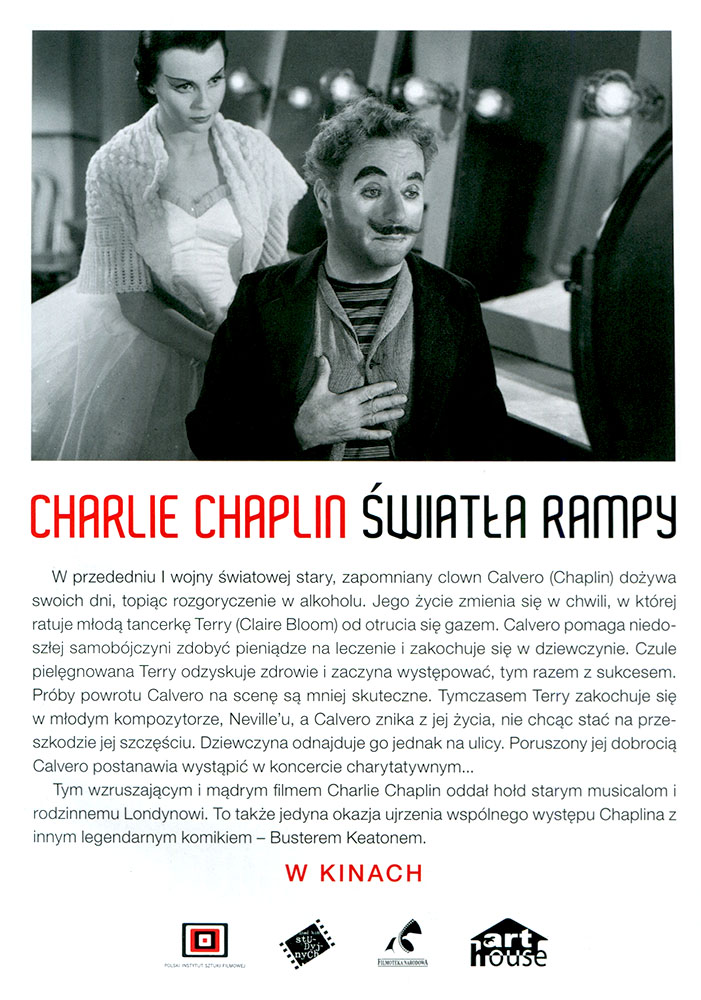 Ulotka filmu 'Światła Rampy (tył)'