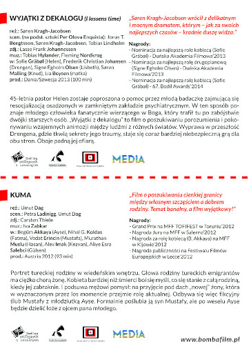 Tył ulotki filmu 'Kuma | Wyjątki z Dekalogu'