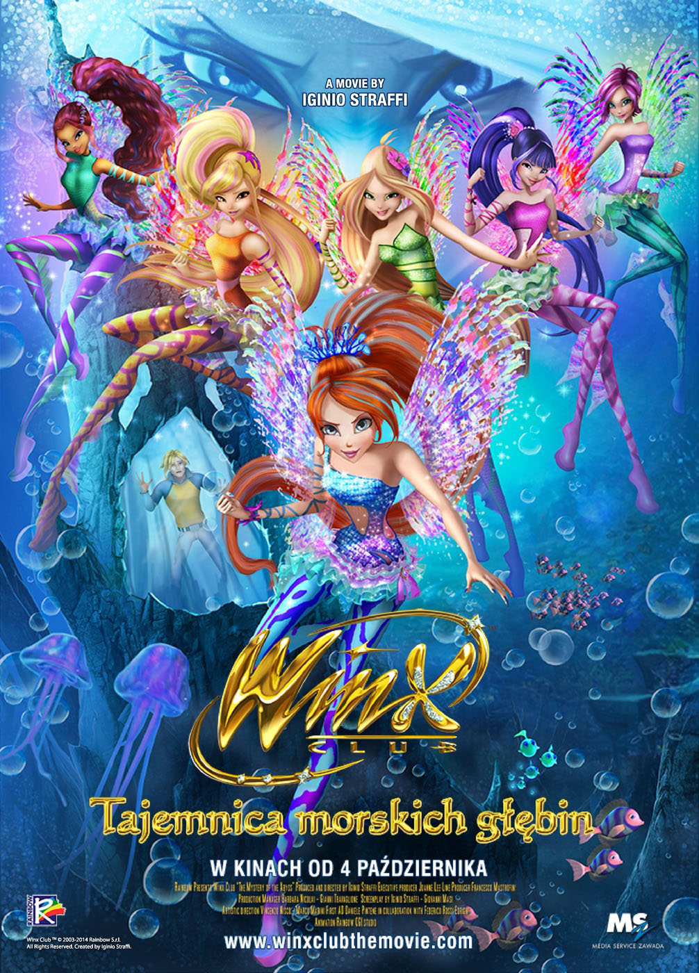 Polski plakat filmu 'Winx Club - Tajemnica Morskich Głębin'