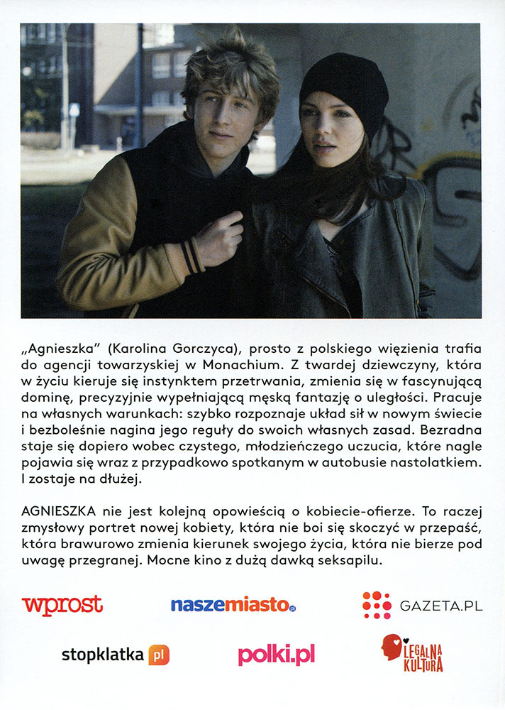 Ulotka filmu 'Agnieszka (tył)'