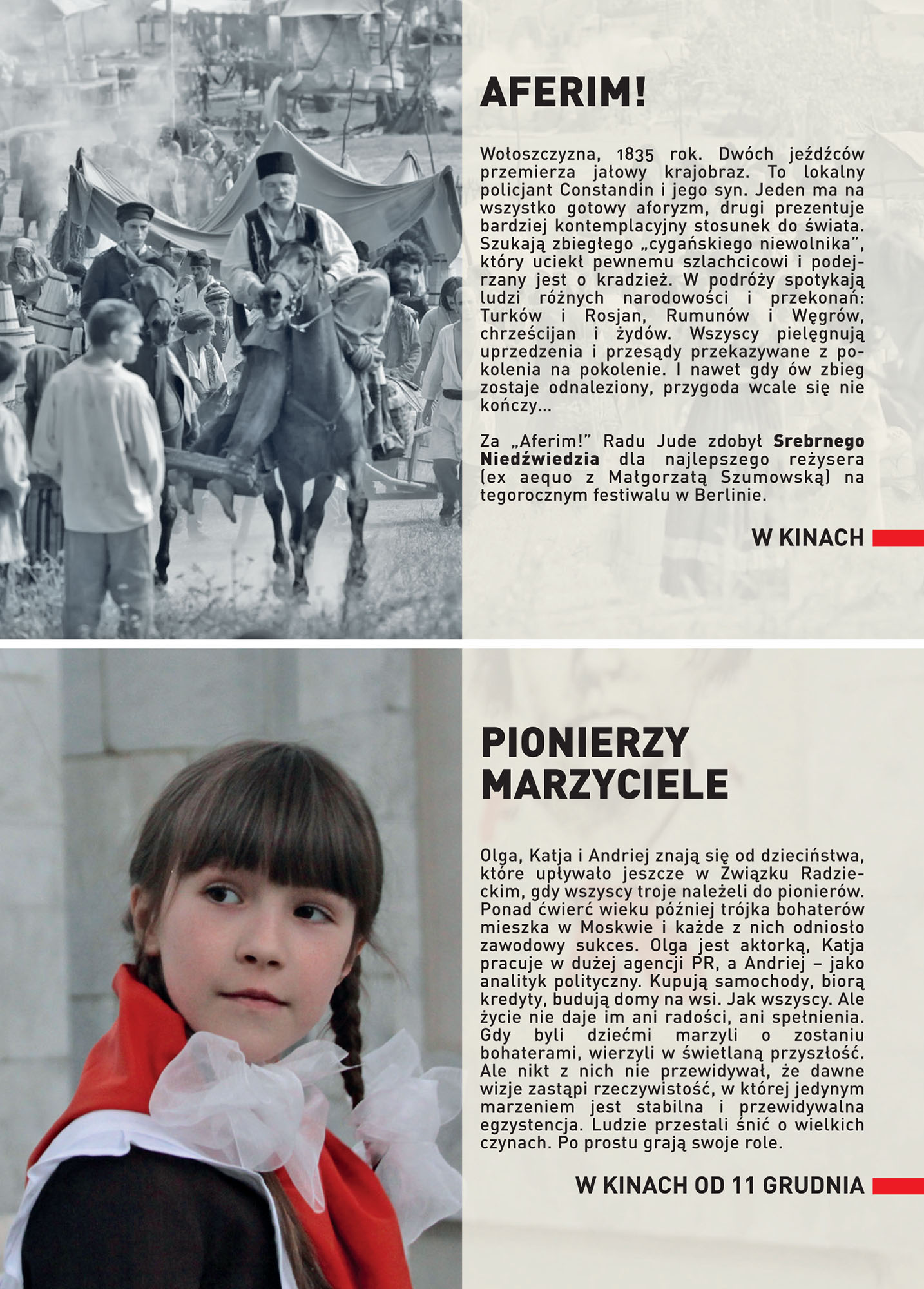 Ulotka filmu 'Aferim! (tył)'