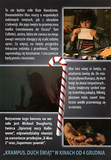 Tył ulotki filmu 'Krampus. Duch Świąt'