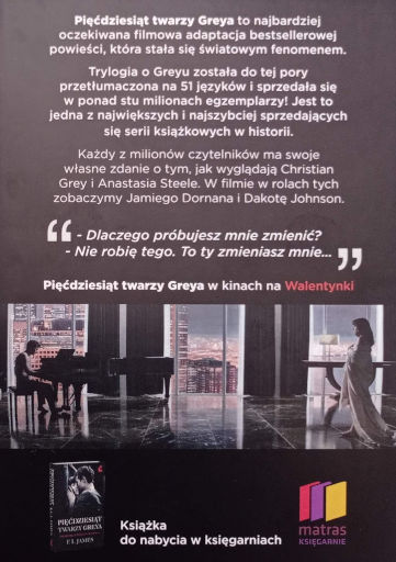 Tył ulotki filmu 'Pięćdziesiąt twarzy Greya'