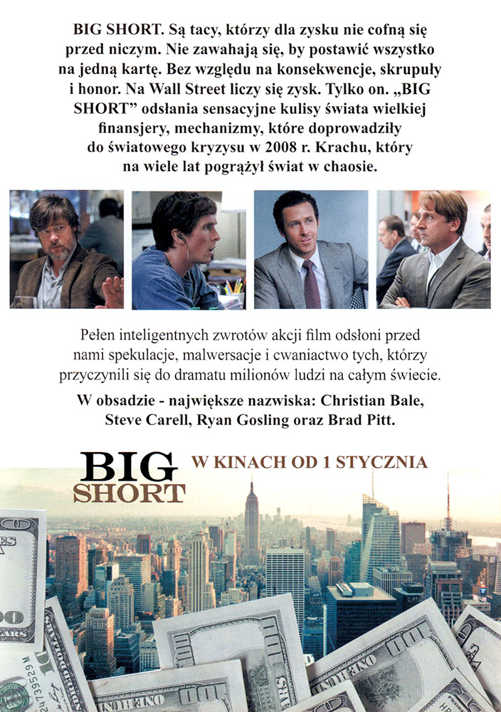 Ulotka filmu 'Big Short (tył)'