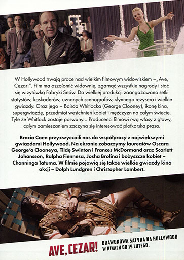Tył ulotki filmu 'Ave, Cezar!'