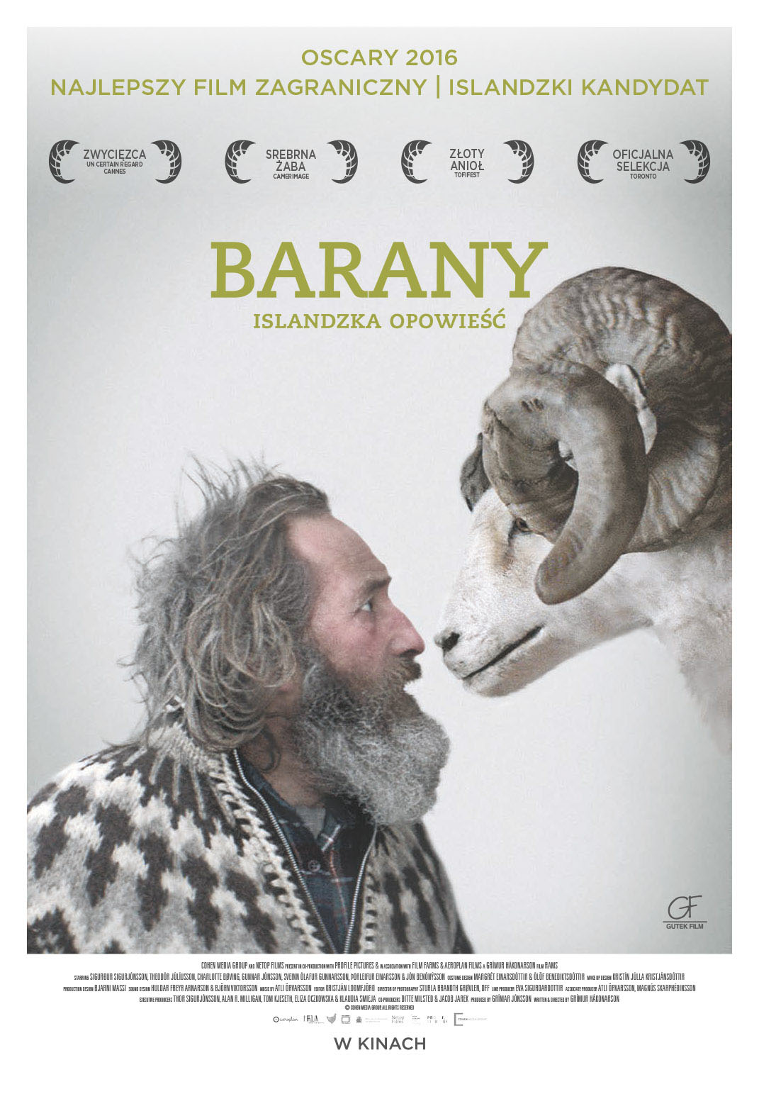 Polski plakat filmu 'Barany. Islandzka opowieść'