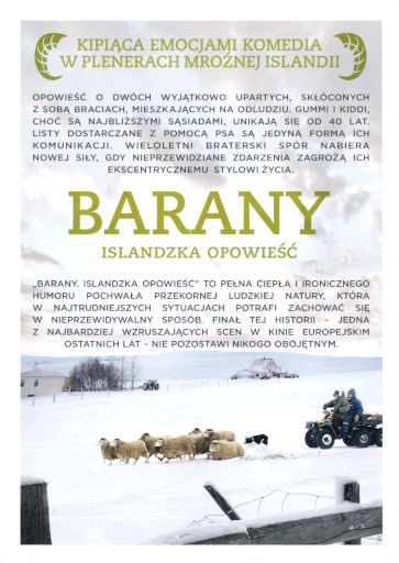 Tył ulotki filmu 'Barany. Islandzka opowieść'