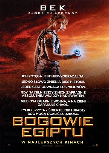 Tył ulotki filmu 'Bogowie Egiptu'